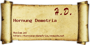 Hornung Demetria névjegykártya